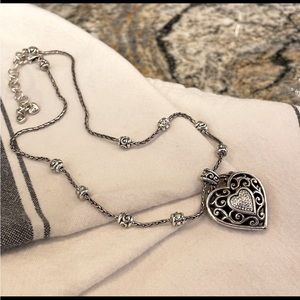 Reversible “Reno Heart” Necklace by Brighton w/ Swarovski Crystals
